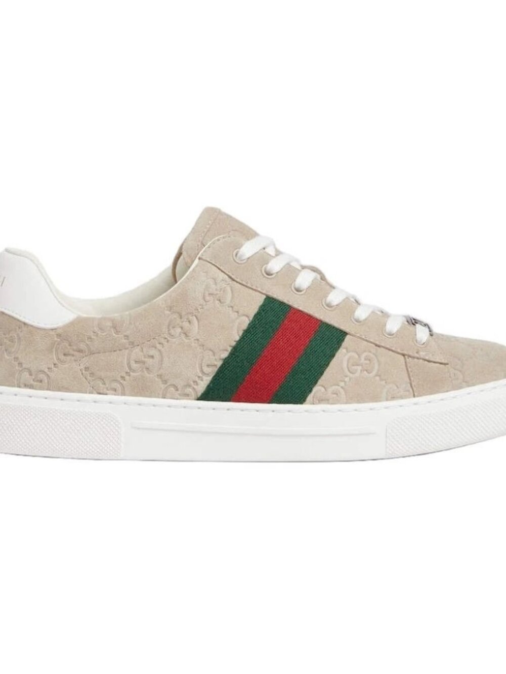 Gucci Men's Ace Sneaker With Web Oatmeal Size UK 10.5